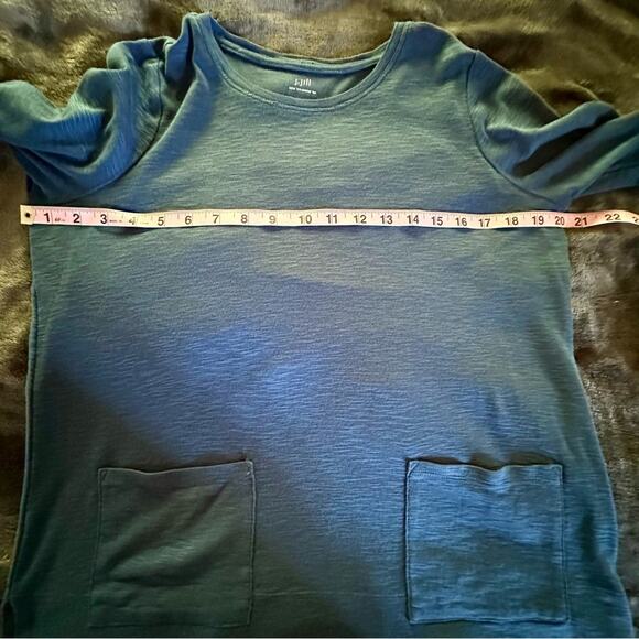 J. Jill Pima 2-pocket Soft Tee Blue 3/4 Sleeves Women's sz Small - Picture 6 of 7